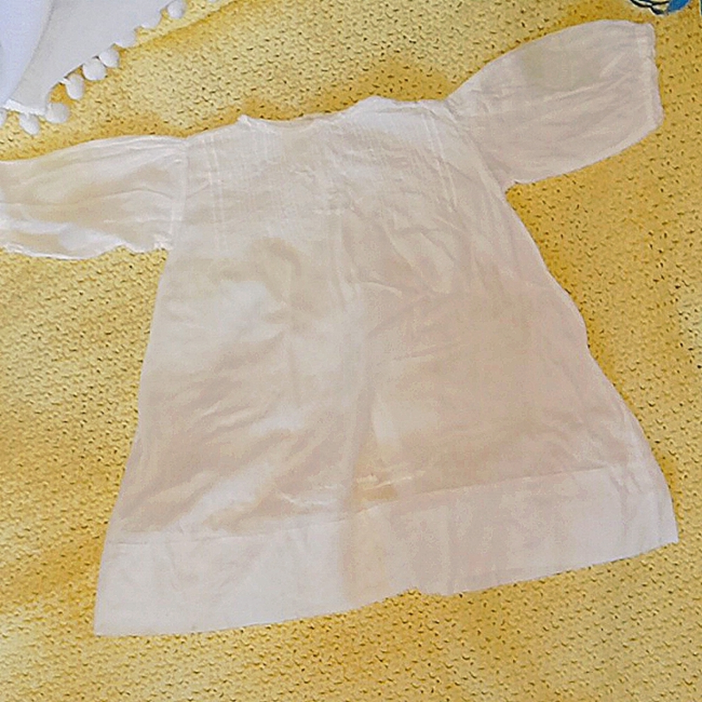 White handmade Vintage Voile cotton Dress.
